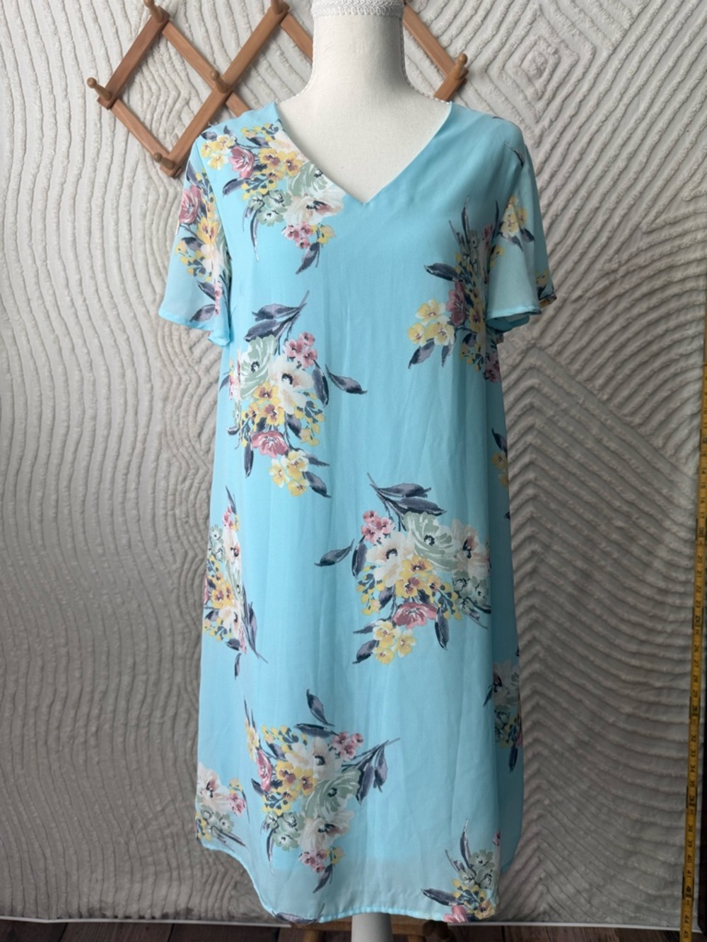 FLAWED miami Light Blue Floral Midi Dress